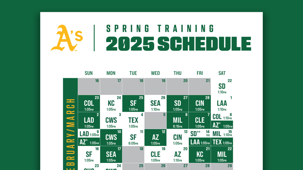 2025 Cactus League Season Tickets Athletics
