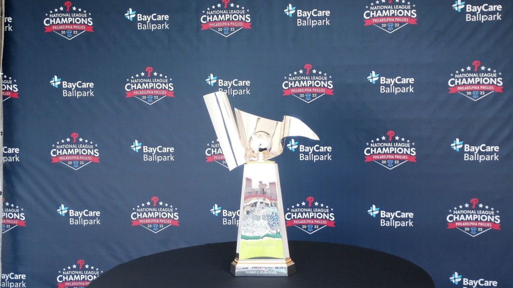 Phillies 2022 NLCS trophy on display at BayCare Ballpark