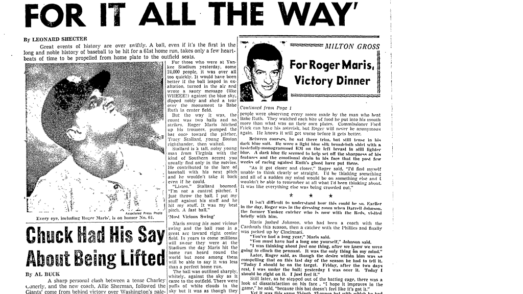 Roger Maris, Biography, Home Run Record, Stats, & Facts