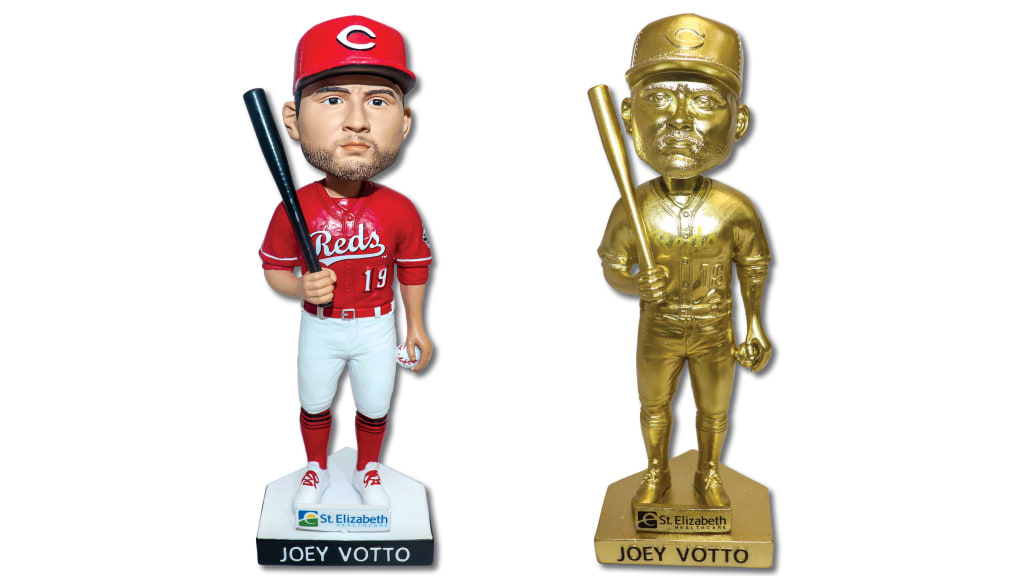 Reds give away cool bobblehead on beautiful day. Baseball game