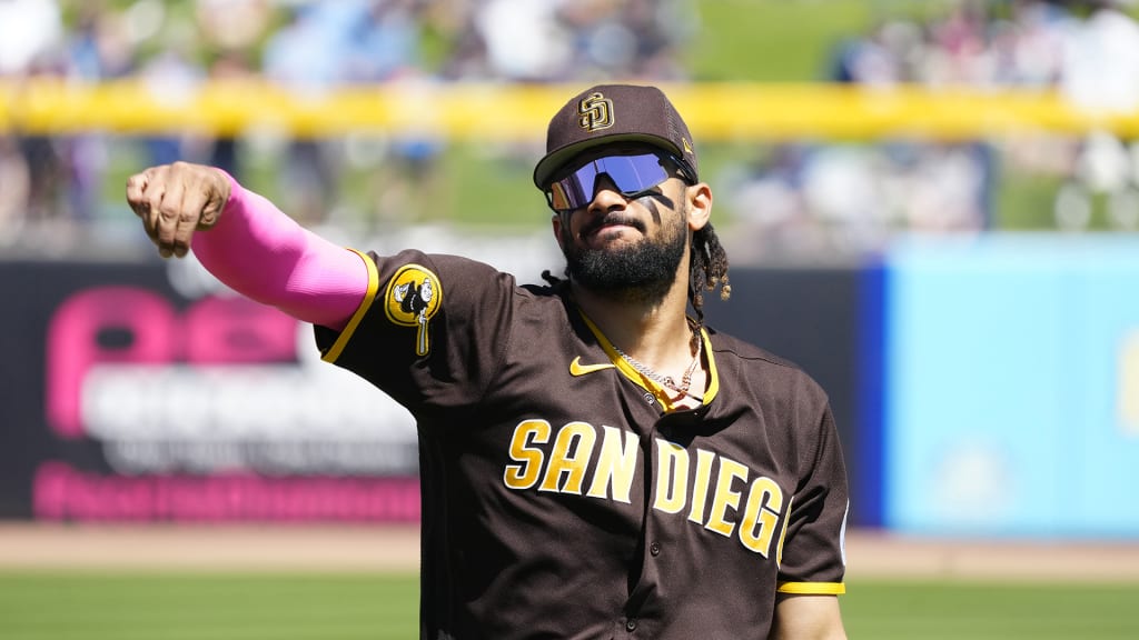 Fernando Tatis Jr. warming up before a game