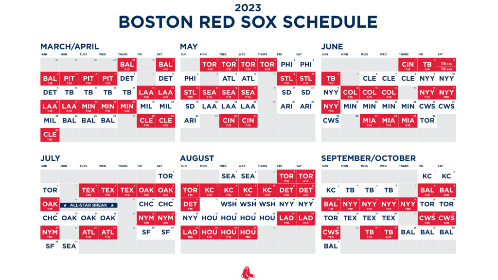 Printable Schedule | Boston Red Sox