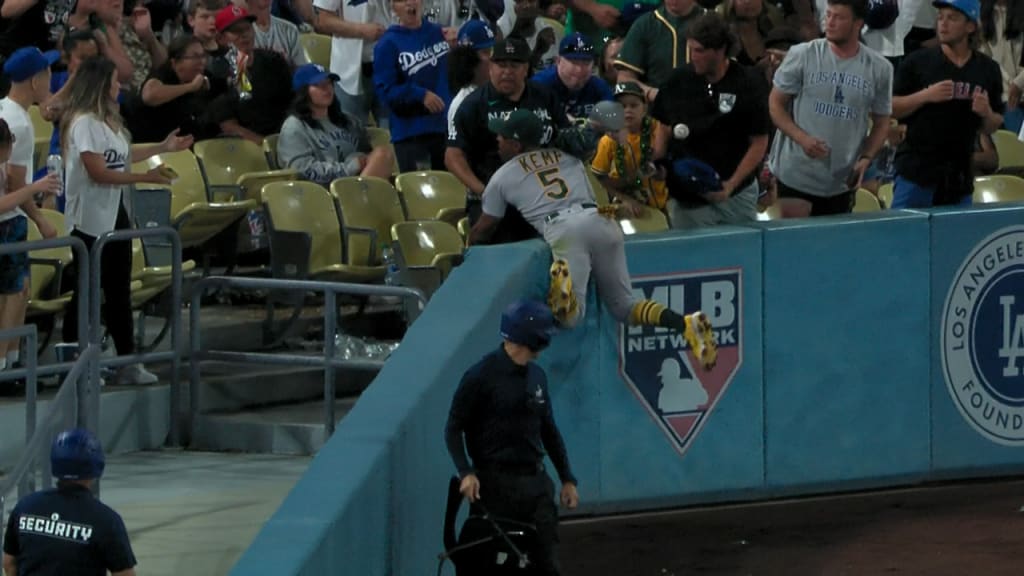 Tony Kemp is an awe of himself after making a diving catch 