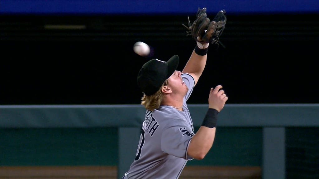 Chase Meidroth gets hit in the head with a pop up