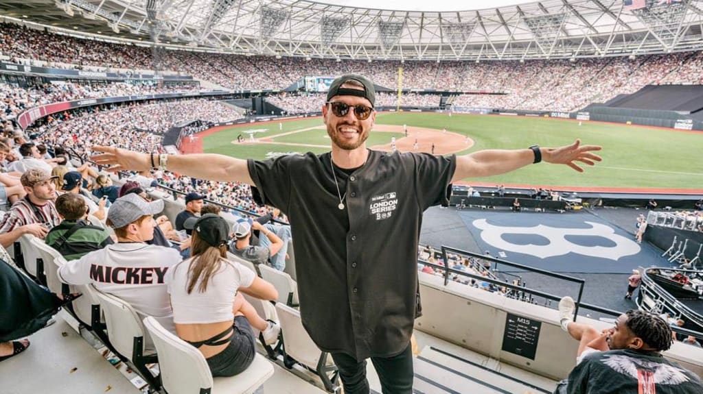 DJ Tony Perry at the 2019 London Series between the Red Sox and Yankees.