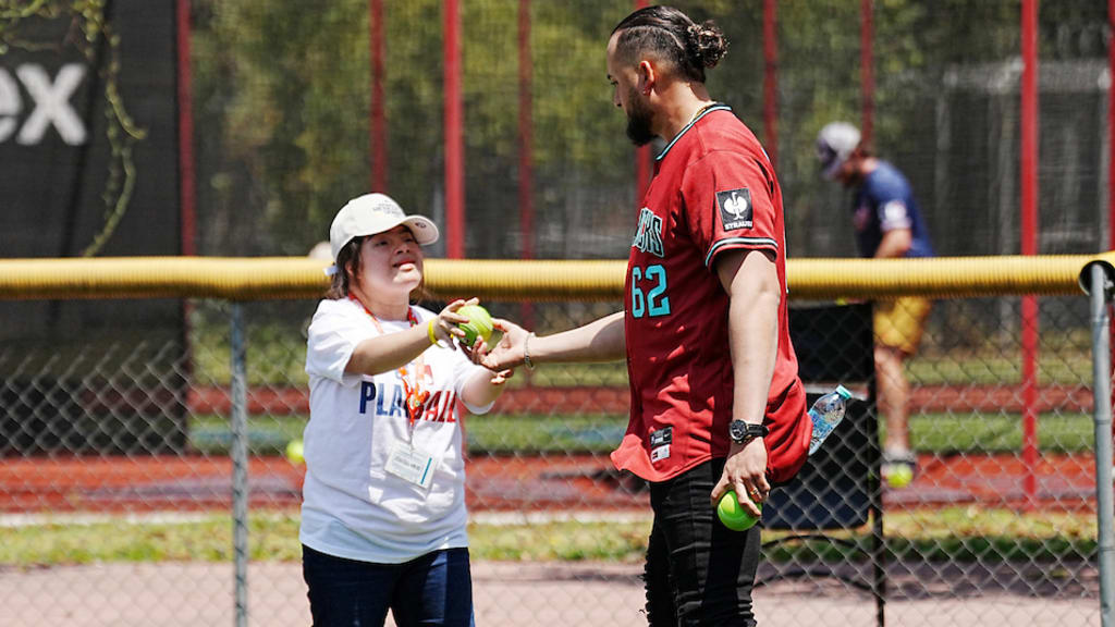 Juan Morillo coaches during the 2026 Mexico City Series Play Ball event.