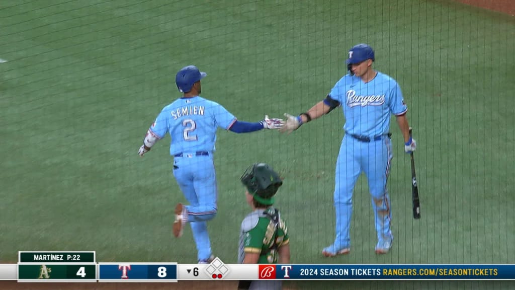 August 11 2023 San Francisco CA, U.S.A. Texas Rangers second baseman Marcus  Semien (2) walks back to the dugout after stricking out in the first inning  during MLB game between the Texas