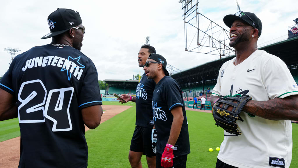 CC Sabathia (right) helped make the Barnstorm Birmingham softball game happen.