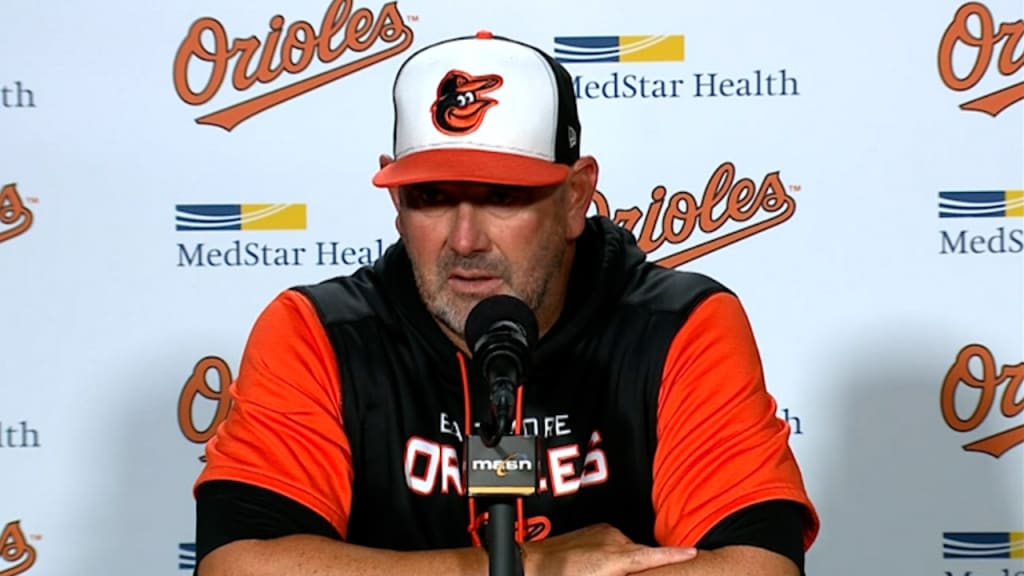 Baltimore Orioles' Kyle Stowers reacts after hitting his first career home  run to tie the score 3-3 during the ninth inning of a baseball game against  the Chicago White Sox, Thursday, Aug.