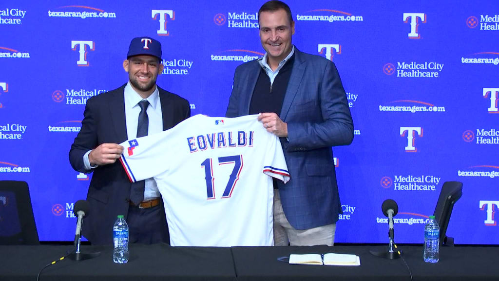 Nathan Eovaldi introduced by Rangers