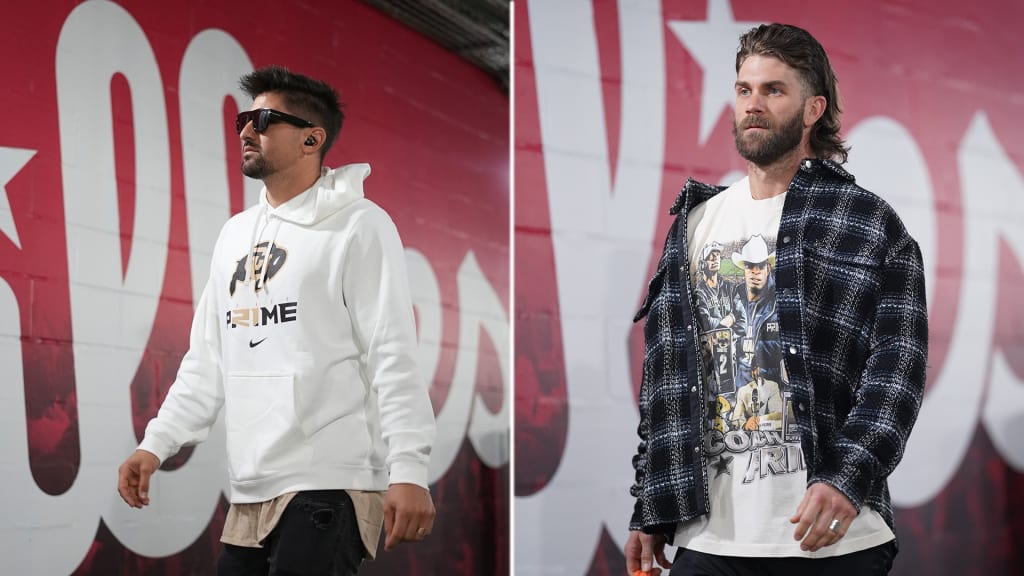 Bryce Harper wears Coach Prime shirt to Phillies' NLDS Game 3 win