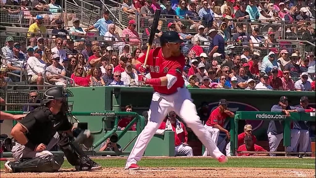 Red Sox' Justin Turner steps into batter's box for first time