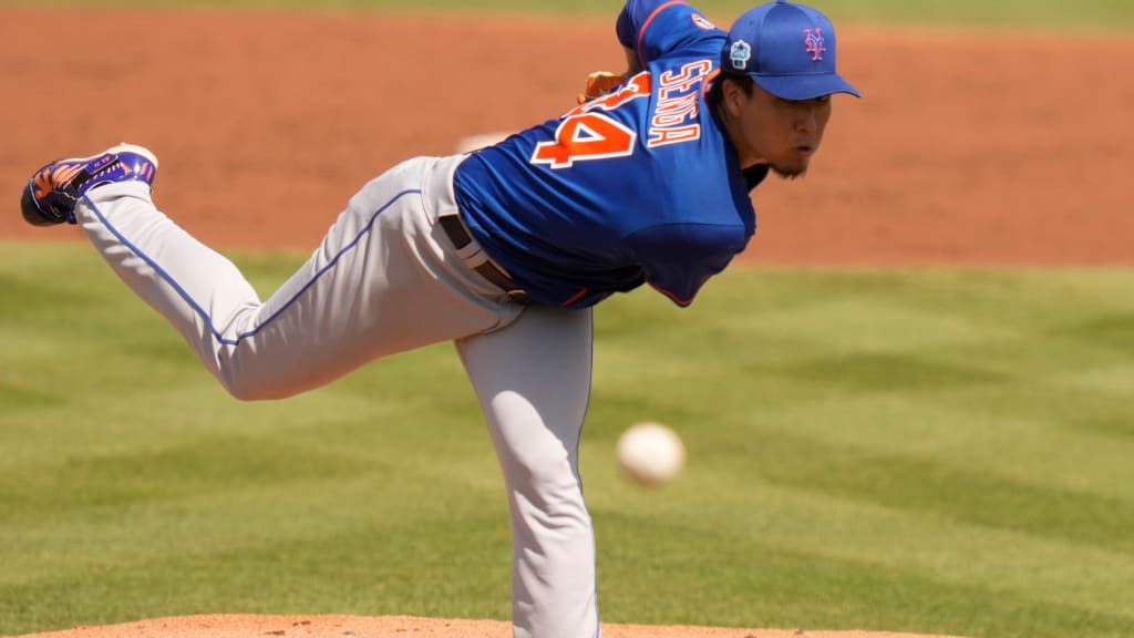 National League's Kodai Senga, of the New York Mets, speaks during