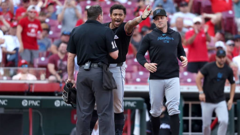 Dane Myers gets ejected vs. Reds
