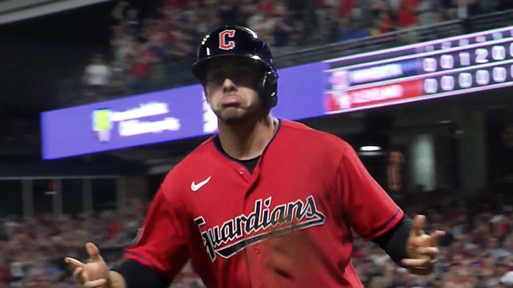 Oscar Gonzalez & Ernie Clement celebrate Cleveland Guardians' comeback win  vs. Minnesota Twins 