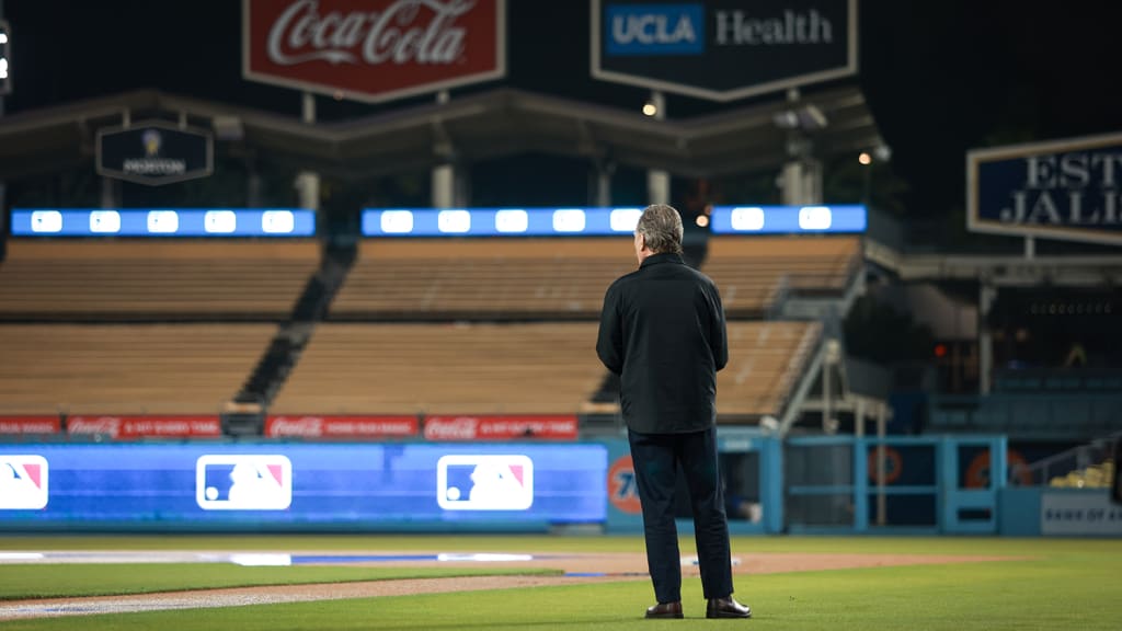 Bryan Cranston takes in the atmosphere at Dodger Stadium, a ballpark he's frequented since he was a child.