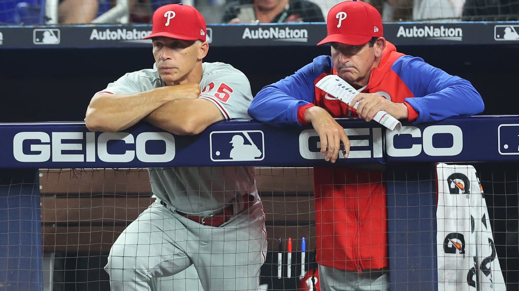 Rob Thomson (right) became interim manager on June 3, 2022, after Joe Girardi was dismissed.