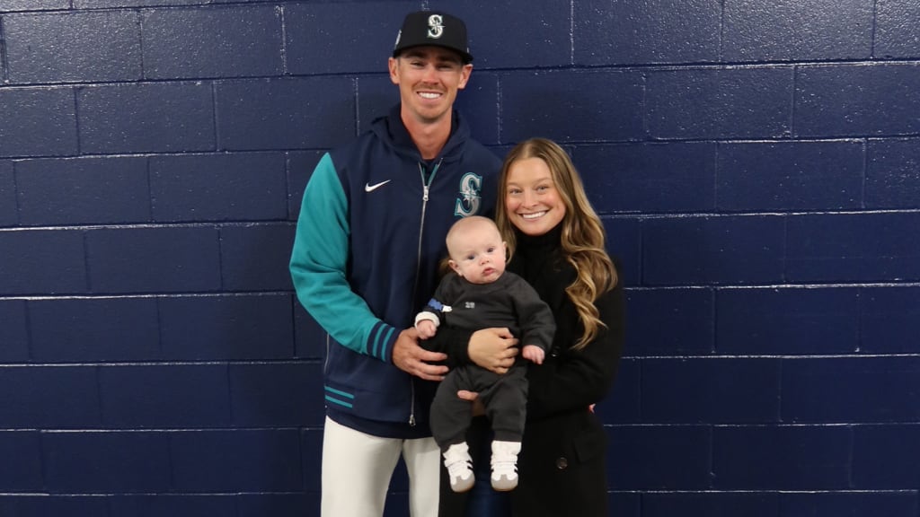 Hancock with his wife, Haley, and Myles