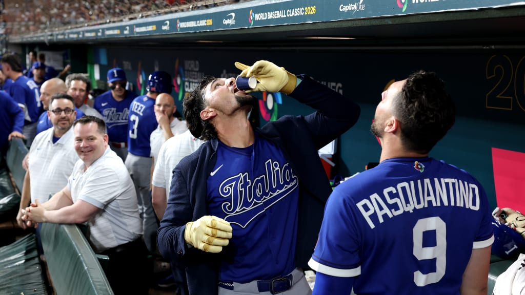Jac Caglianone enjoys a dugout espresso after his home run (Getty Images)