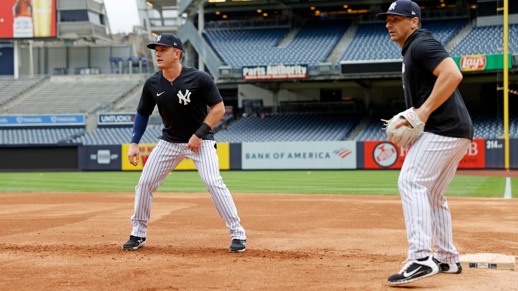 Baserunning is part of a bigger chain. Matt Talarico’s instruction won’t do much good if guys such as Harrison Bader (left) can’t get to first base. But as the Yankees continue to prioritize aggressiveness on the basepaths, the little details could have huge impacts. (Photo Credit: New York Yankees)