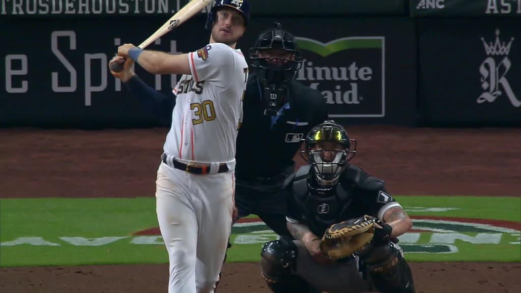 Houston Astros catcher Martin Maldonado (15) hits a home run in the bottom  of the second inning during the MLB game between the Houston Astros and the  Detroit Tigers on Thursday, May 6, 2022 at Minute Maid Park in Houston,  Texas. The Astros