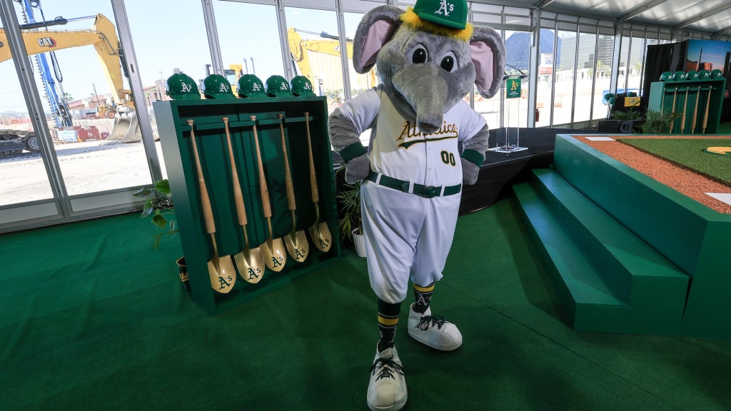 A's mascot Stomper was on hand for the groundbreaking.