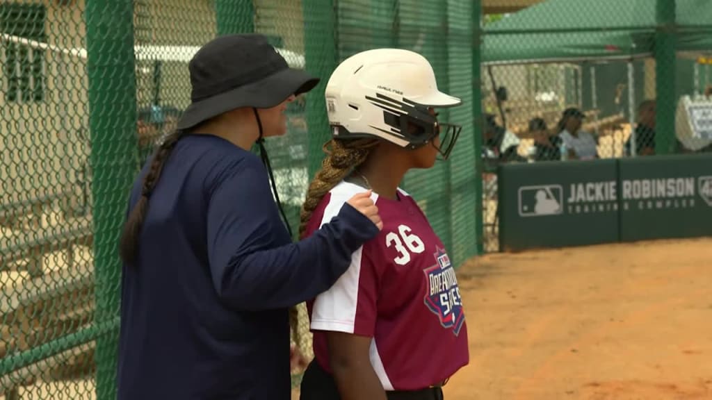 Girls Mesh Brooklyn Baseball Jersey - Wht-blk