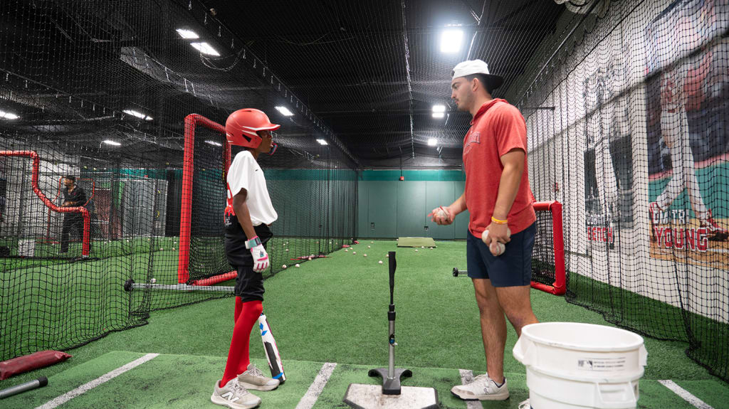 Players from the Reds' Minor League system offered tips and guidance to youth from the Reds' Nike RBI program.
