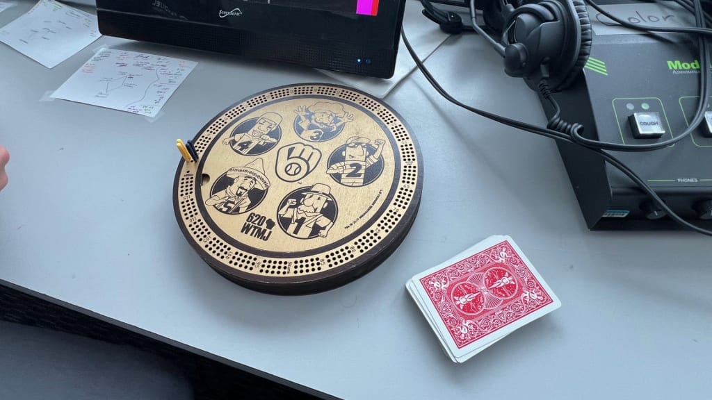 The Brewers are giving away a cribbage board featuring the Racing Sausages.