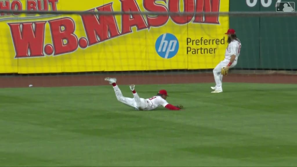 Cristian Pache makes diving catch, collects two hits vs. Mariners