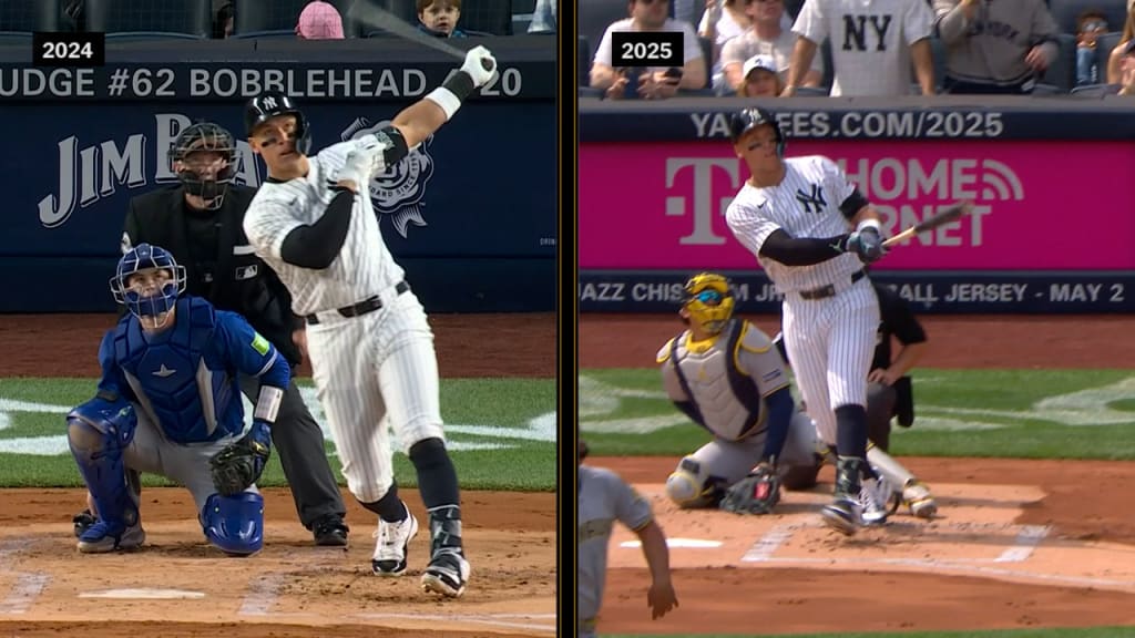 Check out Aaron Judge's batting stance changes 