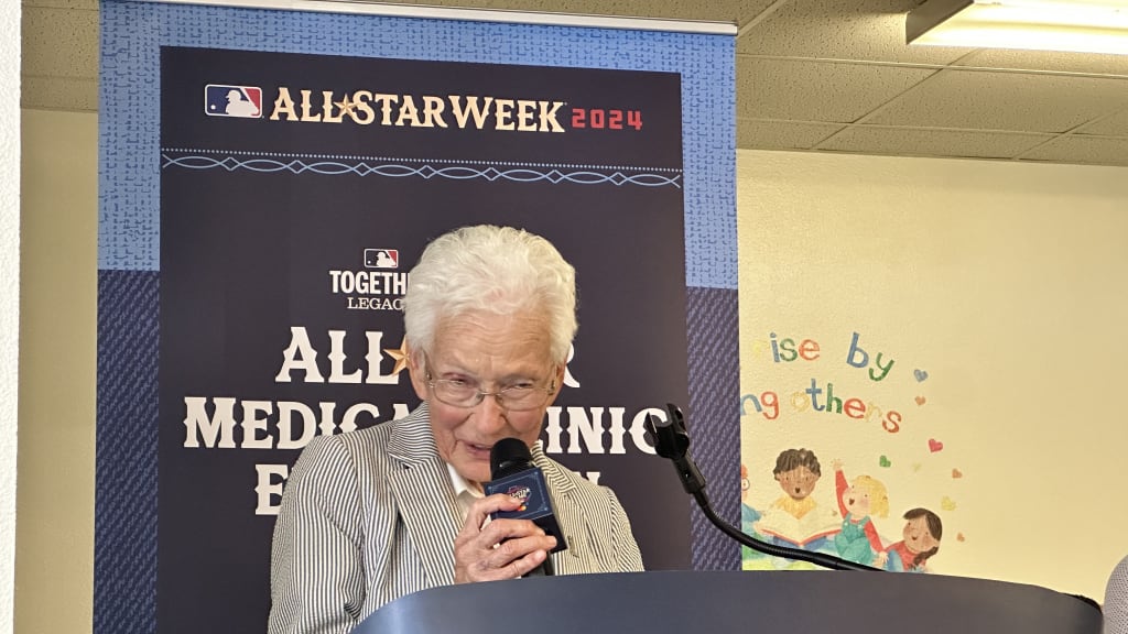 Tillie Burgin speaks at the Rangers' press conference at Mission