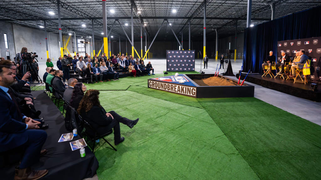 MLB Commissioner Rob Manfred speaks at the official groundbreaking of MLB Network's new facility. (photo via Mary DeCicco)