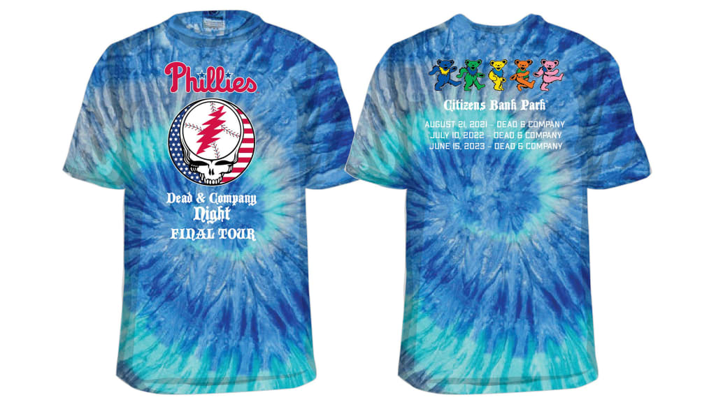 Philadelphia Phillies Womens Light Blue Tie Dye Short Sleeve T