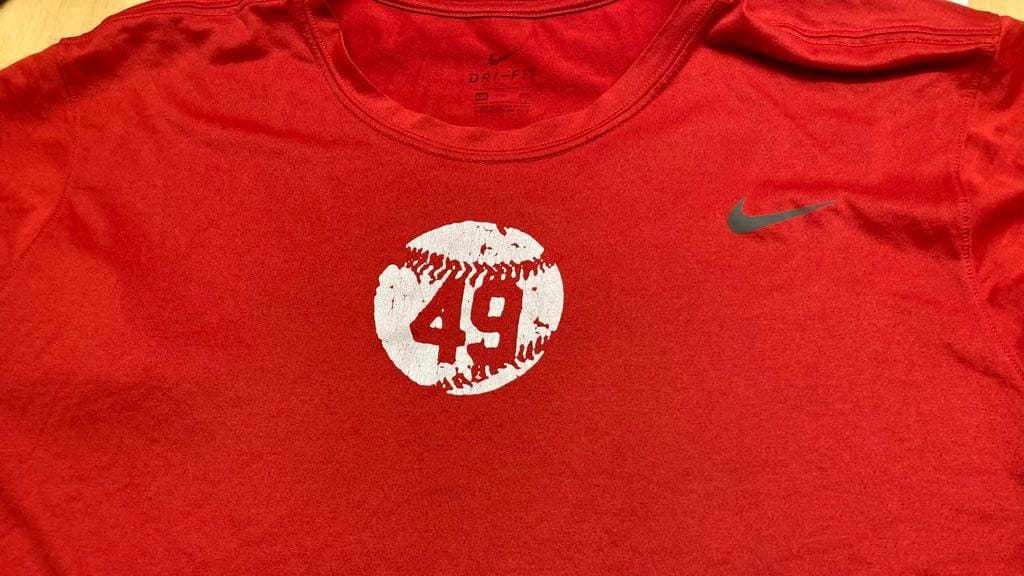The famed No. 49 T-shirt.