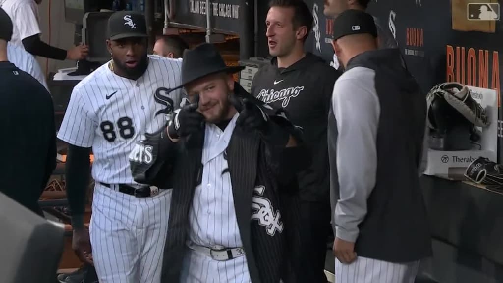 Jake Burger first to try on jacket in White Sox new home run celebration