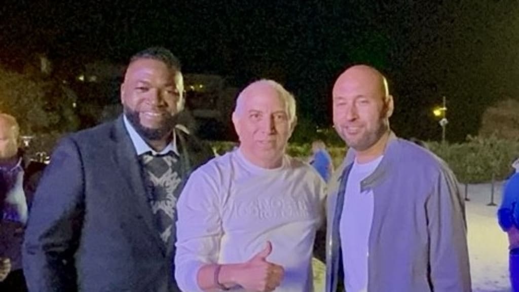 David Ortiz, doctor Ramón Tallaj y Derek Jeter.