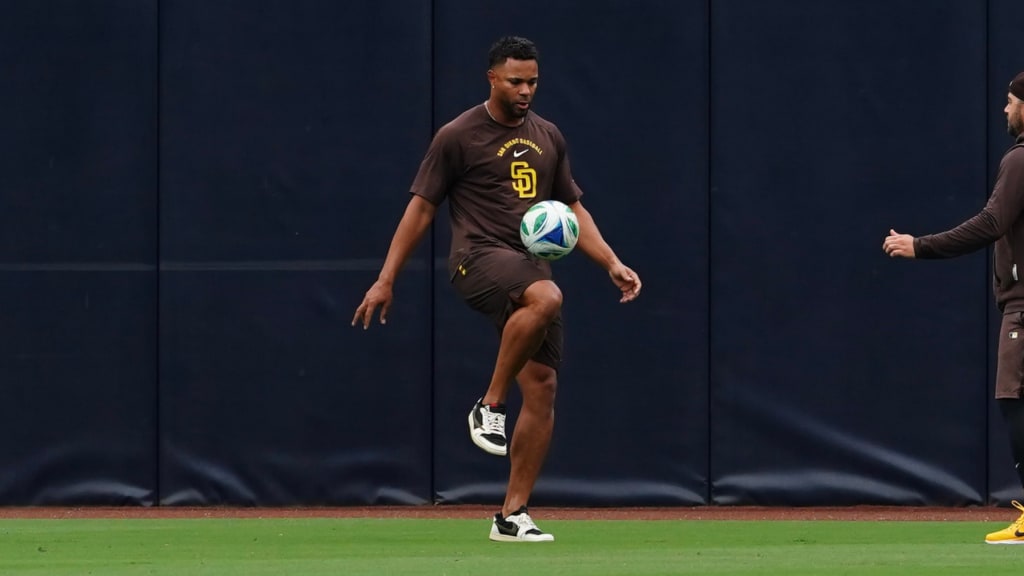 “It gets you moving around, gets the blood flowing,” Bogaerts says of his pregame soccer workouts.