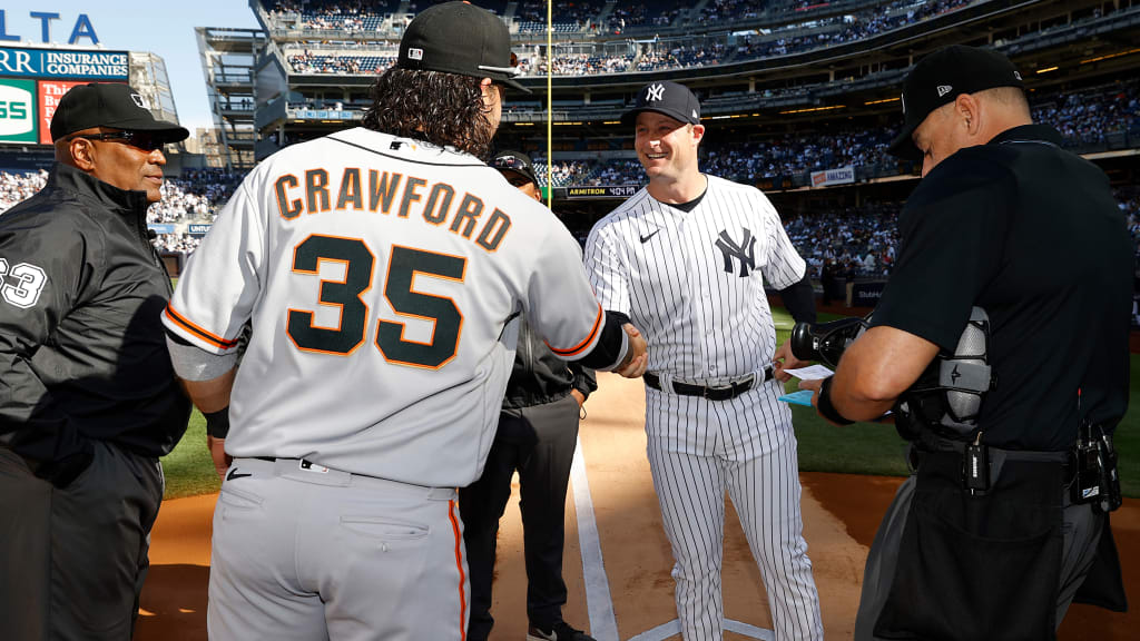 While Brandon Crawford says it’s “all business” when he faces his brother-in-law, and Gerrit Cole says that “we’re both going for the throat when it’s on,” the veteran All-Stars can’t help but smile when they think about how their careers and lives have intertwined. “What we’re doing right now, where our kids are on the field at Yankee Stadium, this is the best,” Cole said on April 1. “This is kind of what it’s all about.” (Photo Credit: New York Yankees)