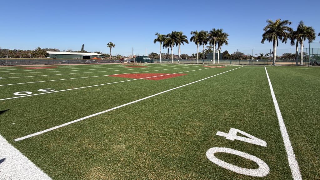 The outdoor turf agility field at the Orioles' Ed Smith Stadium complex.