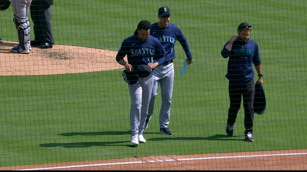 Luis Castillo leaves game with an injury