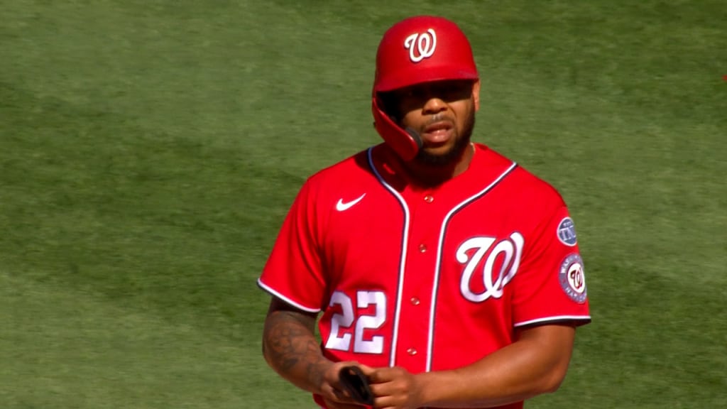 WASHINGTON, DC - September 13: Washington Nationals shortstop CJ Abrams (5)  catches a pop up in front of second baseman Luis Garcia (2) during the  Baltimore Orioles versus the Washington Nationals on