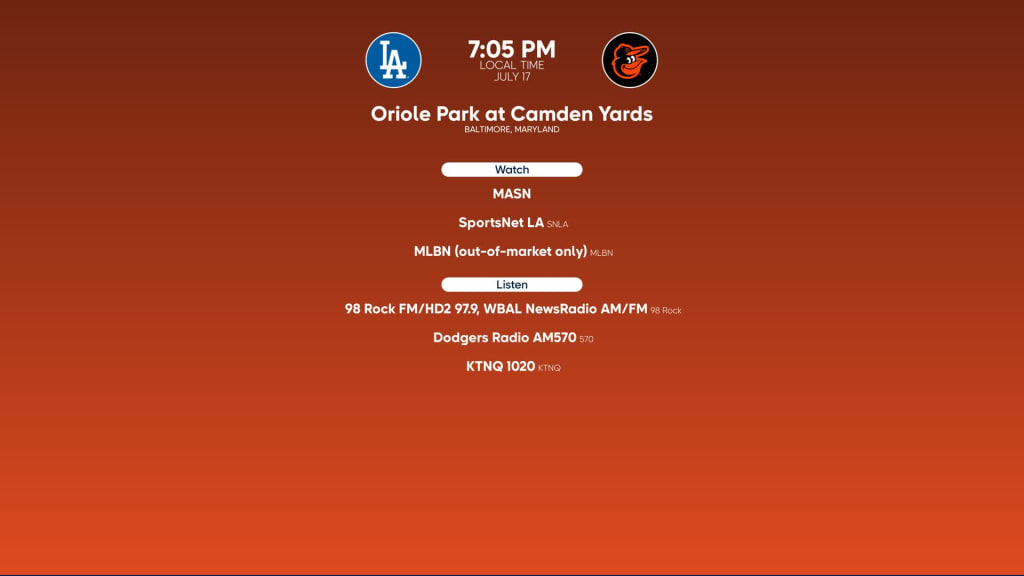 Dodgers @ Orioles July 17, 2023: Sheeeeeiiieeehan opens the series