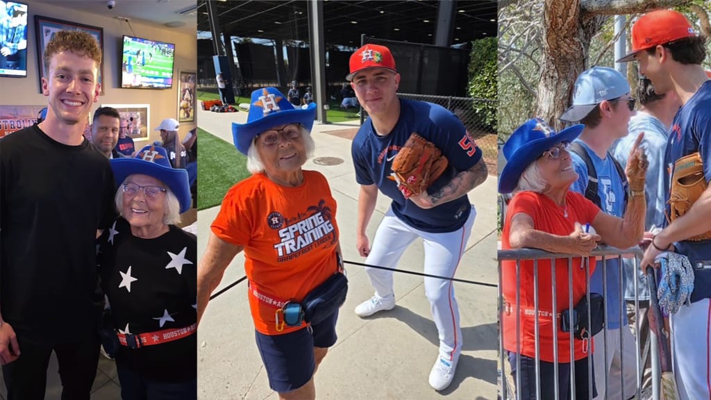 Jan Mingus with various Astros players