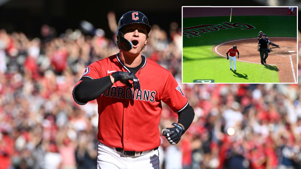 MLB.com editorial image for Cleveland Guardians: Which landed 1st? Halpin's epic HR or the 'majestic' bat flip that fo...