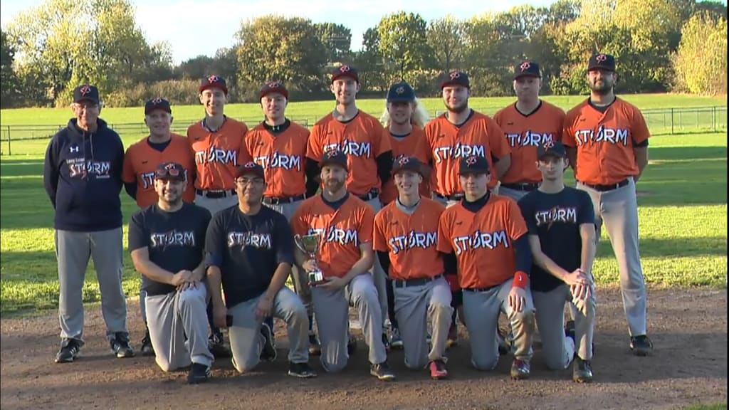 Oxley (first row, second from right) played for the Long Eaton Storm Baseball Club.