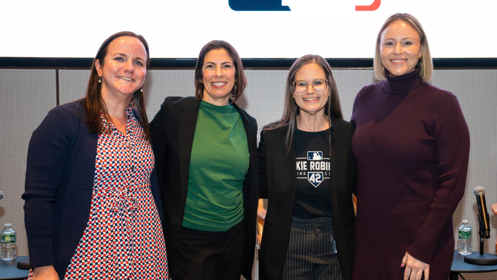 Moira Weinberg, Jessica Carroll, Rachelle Madrigal, and Caroline Torre (Mary DeCicco/MLB Photos via Getty Images)