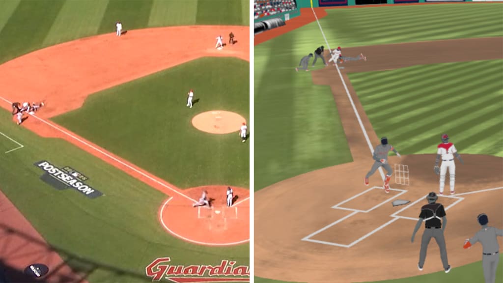 Replay angles showing José Ramírez was able to tag Zach McKinstry at third before the go-ahead run crossed the plate.