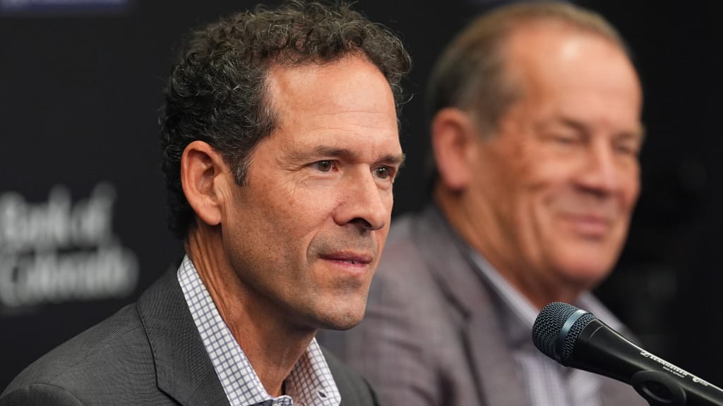Rockies president of baseball operations Paul DePodesta and owner/chairman Dick Monfort