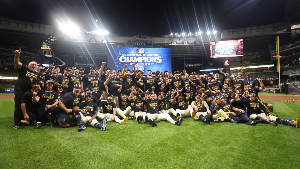 Milwaukee Brewers celebrating a National League Central championship at American Family Field